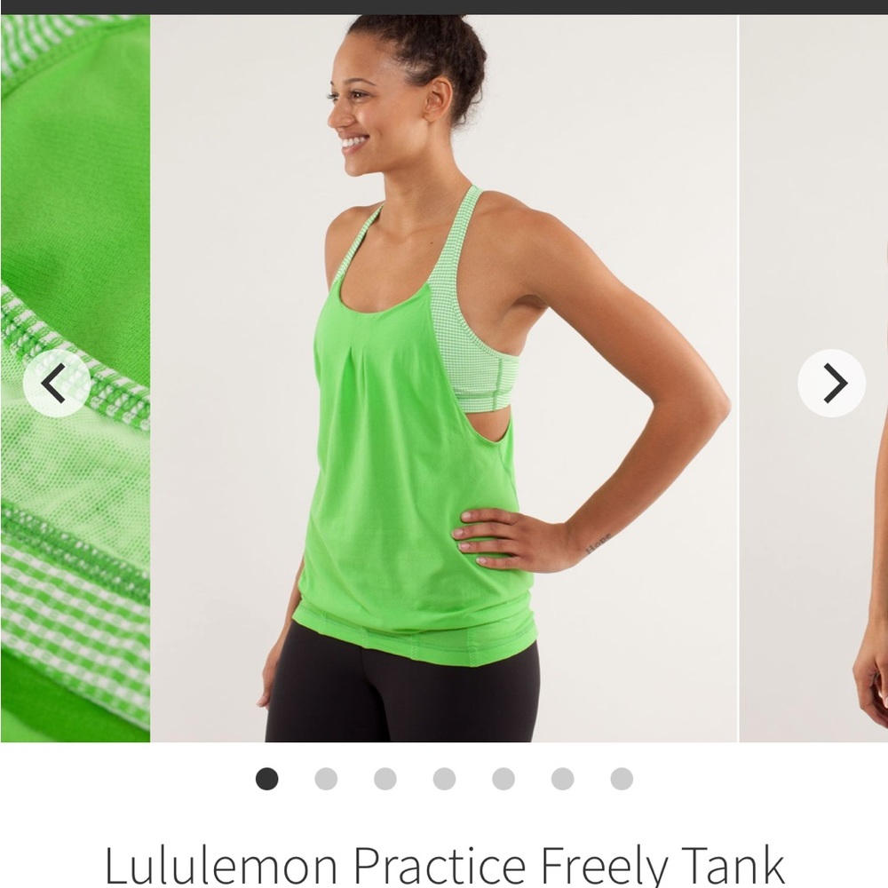 Lululemon Practice freely tank, frond, size 6